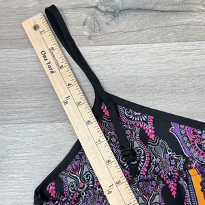 Express Damask Paisley Satin Camisole Tank Top Black Pink Multi Large Y2K‎ Boho thumbnail 12