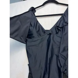 Kindred Bravely Ruffle One Piece Swimsuit Womens Large Black Maternity Nursing thumbnail 6