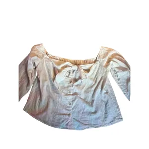 Free People Hello Beautiful Off Shoulder Linen Knit Top Tie Front S NEW Nautical thumbnail 5