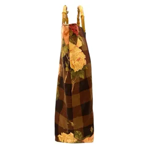 Cynthia Hart Los Angeles Floral Plaid Tote Bag Purse Bamboo Handles Gold Brown thumbnail 5