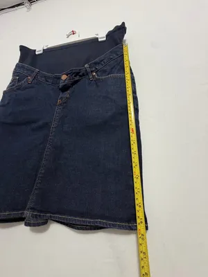 Zara Skirt Maternity Size Large Dark Wash Denim Stretch Panel(A543) thumbnail 5