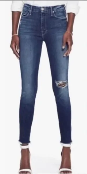 MOTHER The Looker Ankle Fray Jeans In Cat Attack 27 High Rise thumbnail 1