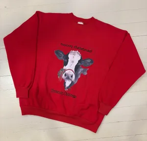 Hanes Vintage 90s Tennessee Christmas Cow 50/50 Sweatshirt thumbnail 1