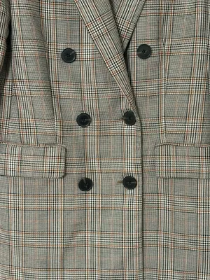 ZARA Gray Plaid Double Breasted Blazer Size XS Minimalist Academia Preppy Chic thumbnail 4