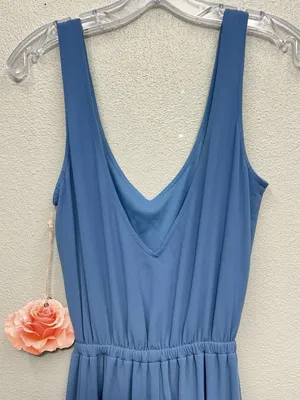 Show Me Your Mumu Kendall Maxi Dress XS Slate Blue Bridesmaid Wedding Formal NWT thumbnail 13