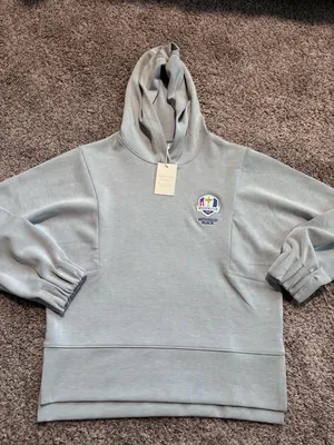 Peter Milar Ryder Cup 2025 Embroidered Light Gray Hoodie size small NWT thumbnail 1