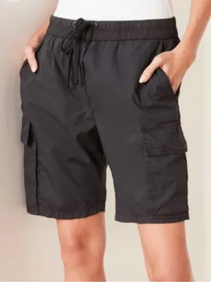 James Perse Black Cargo Shorts with Drawstring Waist size 2 / Medium Ripstop‎ thumbnail 1