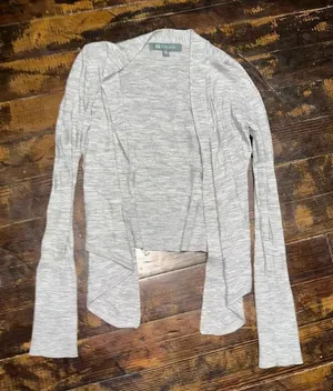 Title Nine light gray athletic drape front S lightweight cardigan thumbnail 1