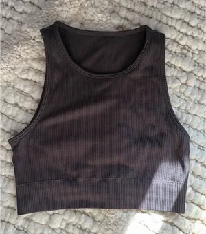 Skims Ribbed Brown No Bra Top thumbnail 1
