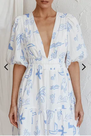 Selfie Leslie Nautical White And Blue Dress thumbnail 5