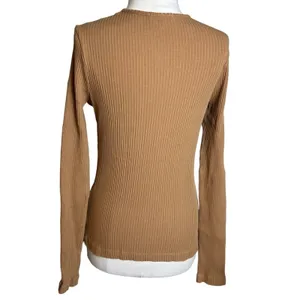 Agolde Lyza‎ Cut Out Rib Top tan Sz M thumbnail 5
