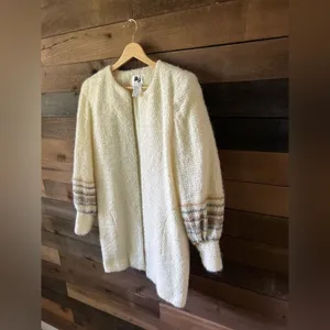 Vintage 70s AJ Seattle Mohair Blend Longline Cream Cardigan Made in USA Small thumbnail 7