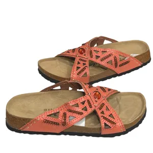 Betula by Birkenstock Joyce Double Leather Sandal Womens 8 Orange Boho Hippie thumbnail 2