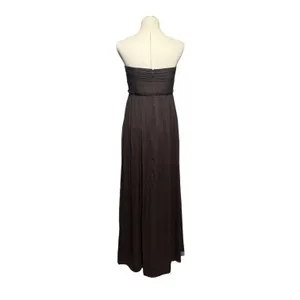 J.Crew Silk Chiffon Whitney Strapless Gown Dress Espresso Brown 6 thumbnail 4