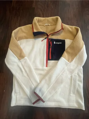cotopaxi Cream, Tan & Black Half-Zip Fleece Pullover thumbnail 2