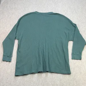 Free People Top Bundle Women S Early Night Waffle Knit Green Boho Oversized thumbnail 3