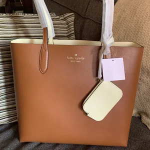 Authentic KATE SPADE Pebbled leather REVERSIBLE Open tote with zip coin thumbnail 1