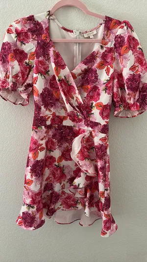 A.Peach Floral dress thumbnail 2