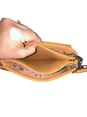 Montana West Tan Western Crossbody Bag Leopard Accent Wide Strap EUC thumbnail 8