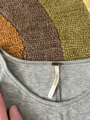 Free People Kiss My Back Tank Top Grey Ribbed Back Cutout Bra Closure Size Large thumbnail 3