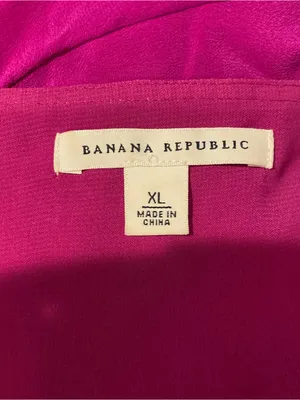 Banana Republic Purple Fuchsia Silk Ruffle Tank Mini Dress Drawstring Waist. XL thumbnail 4