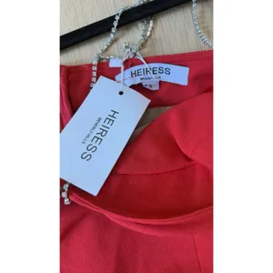 Heiress Beverly Hills Diamante Strap Red Sexy Dress New With Tags size Small thumbnail 6