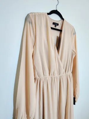 Lulus Long Sleeve Blush Pink Formal Dress Size Large NWT Wedding Guest Dress thumbnail 5