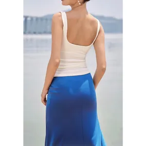 NWT OGL Move White Side Ruched Boat Neck Sleeveless Tank Top Brami Women Size S thumbnail 5