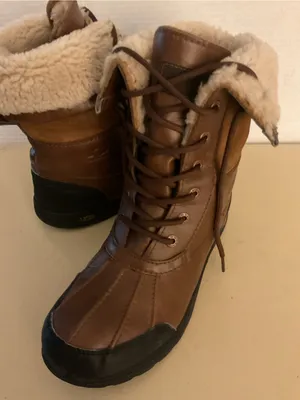 UGG Women's Brown Leather & Suede Butte Lace-Up Insulated Boots US 8 thumbnail 10