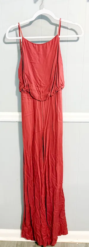 Sage backless jumpsuit pink  thumbnail 1