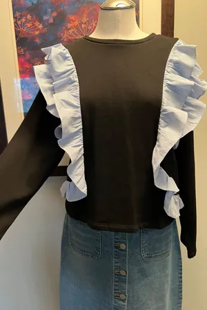 English Factory Ruffle Knit Shirt thumbnail 1