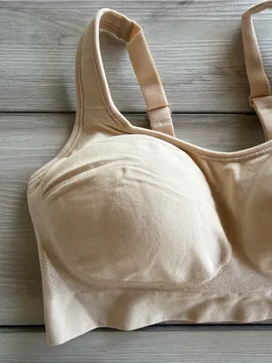 Shapermint Essentials Everyday Comfort Straps Wireless Bra Beige Medium NWT thumbnail 6