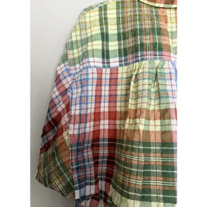 ANTHROPOLOGIE Pilcro Half-Sleeve Batwing Blouse Plaid Women's Size Medium thumbnail 10