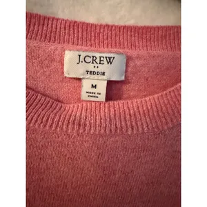 J.Crew Teddie Sweater Womens Medium Pink Cotton Wool Blend Crewneck F5199 FA21‎ thumbnail 5