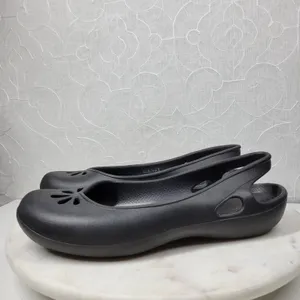 Crocs Taylor Slingback Ballet‎ Flats Womens 11 Black Pull On Waterproof Outdoor thumbnail 4