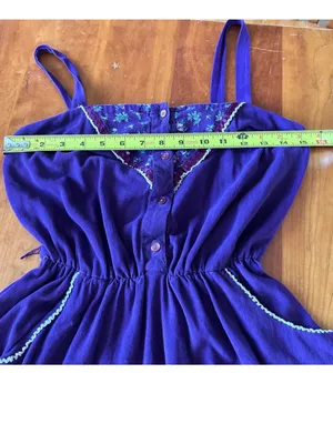 Vintage 70s purple prairie dress Gunne Sax style XS thumbnail 9