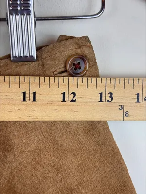 Vintage 80s Brown Suede Leather Maxi Skirt Western Boho A-Line Hook Too Sz 8 thumbnail 9