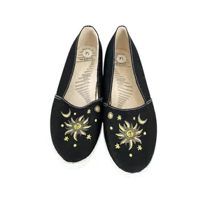 Daniel Green Celestial Canvas Loafers Slip On Sun Moon Stars Arch‎ Support 7.5 thumbnail 2