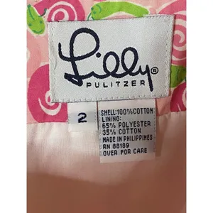 Vintage Lilly Pulitzer White‎ Label Size 2 ~Happy Snails~Cotton Wrap Skirt Pink thumbnail 6