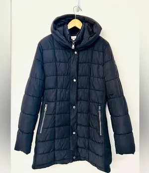 Calvin Klein Black Velvet-Trim Puffer size Medium thumbnail 7