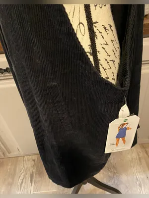NWT Celebrity Pink Junior’s Cotton Button-Front Black Corduroy Pinafore Dress thumbnail 6