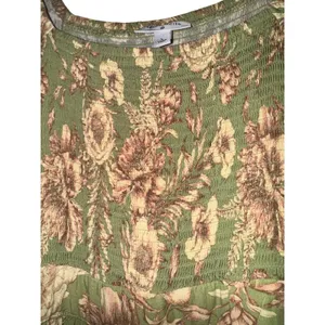 Agua Bendita Target Smocked Floral Puff Tie Sleeve Mini Dress LG‎ Tiered Cottage thumbnail 8
