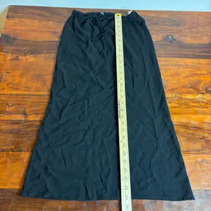 Stradivarius Black Maxi Skirt Drawstring Waist Flowy‎ Comfortable Size S thumbnail 2