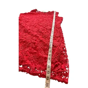Skies Are Blue Lace Mini Dress‎ Womens XL Red Crochet Sleeveless Summer Short thumbnail 3