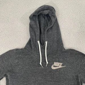 Nike Gym Vintage Hoodie Women M Gray Sportswear Athletic Lounge Pullover thumbnail 2