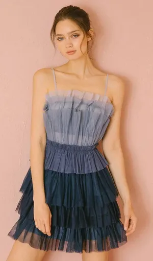 Storia Color Block Tulle Dress thumbnail 1