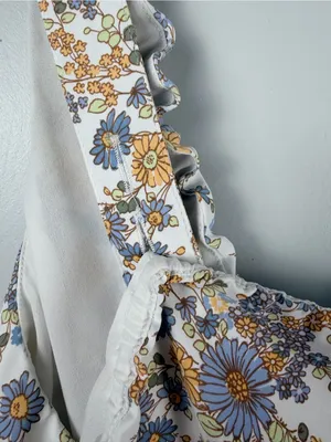 Abercrombie & Fitch floral Cinched Neck Slip Midi Dress Side Slit SIZE XXL thumbnail 13