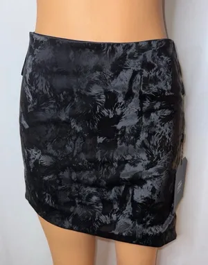 Velvety mini skirt Black Size M thumbnail 1