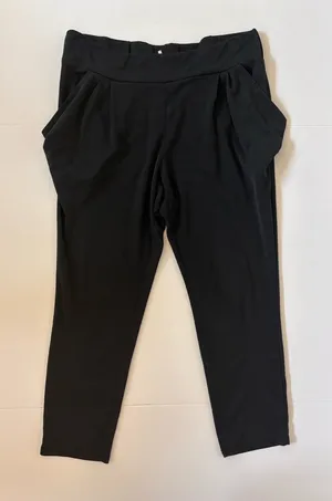Free People Black Slouchy Harem Pants Draped Pocket Cropped Tapered thumbnail 1
