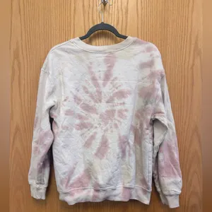 David Bowie Tie-Dye Crewneck Graphic Sweatshirt - Pink & Cream. Size medium thumbnail 2